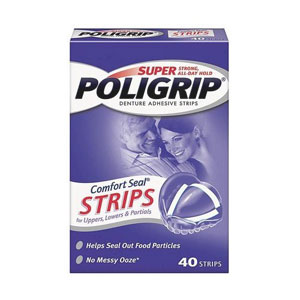 Super Poligrip Comfort Seal Denture Adhesive Strips - 40 count